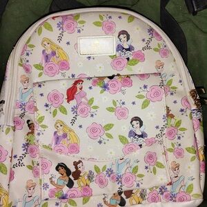 Bioworld Princess Floral Backpack in Cream and Pink